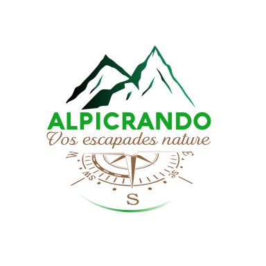 Logo alpicrando, nom de domaine et nom de l'entreprise.